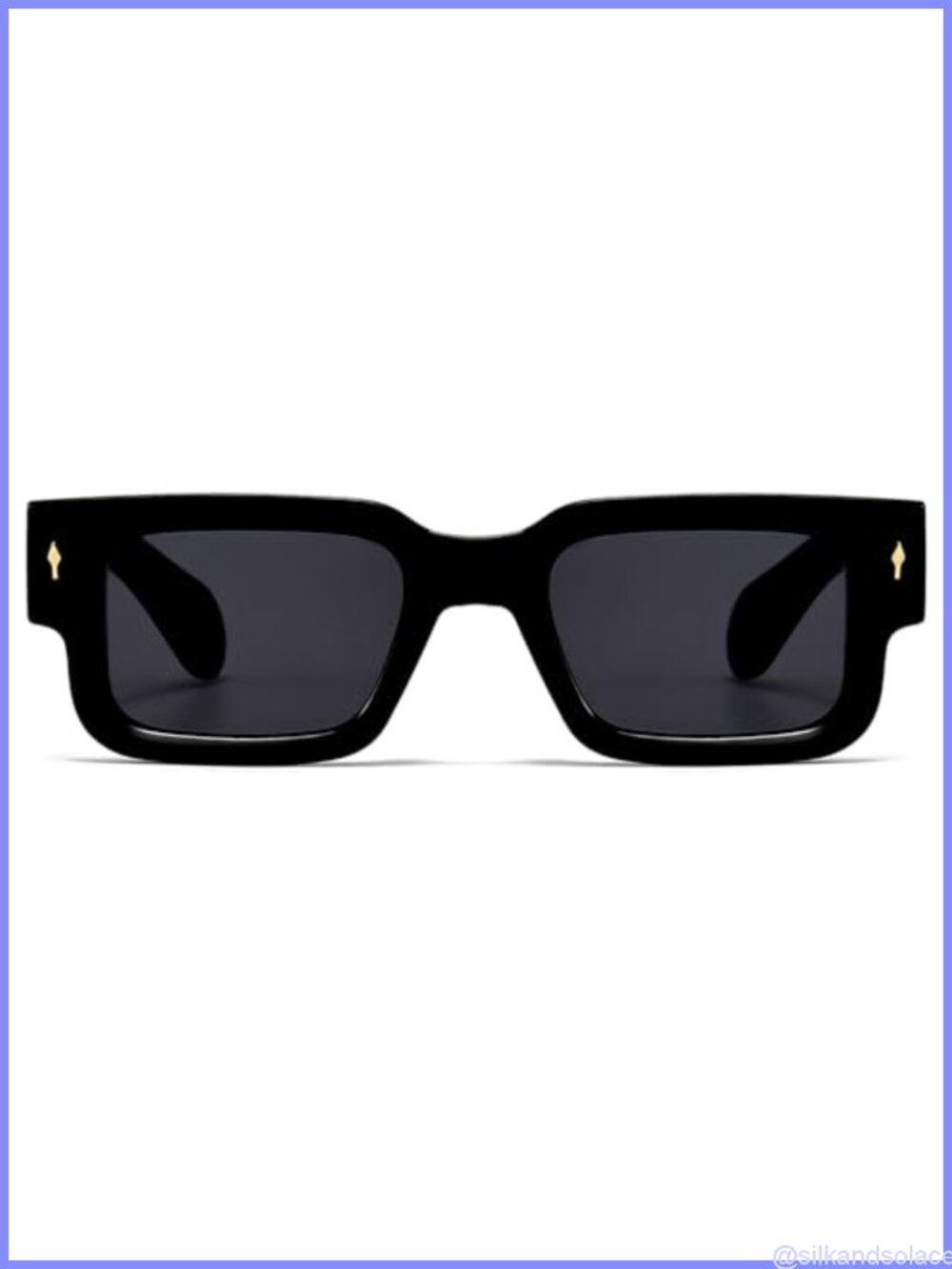 Thick Rectangle Sunglasses 90s Square Full Frame UV400 Retro Shades